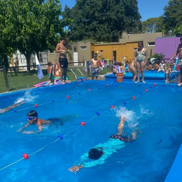 Carrera de natación en la pileta